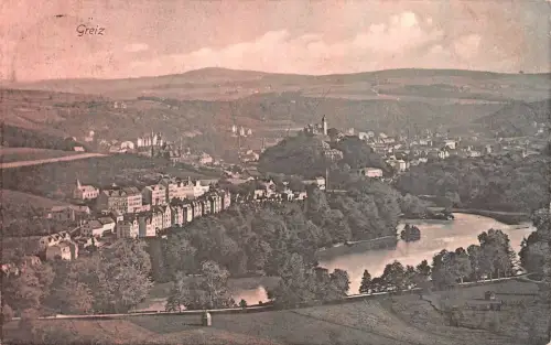 Greiz Panorama Totalansicht Postkarte AK 1911