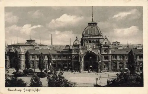 AK Nürnberg Hauptbahnhof 1939 Bayern gelaufen