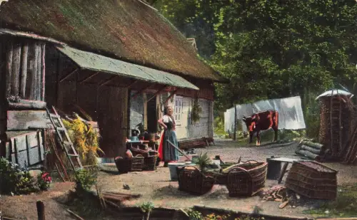 AK Spreewald Altes Bauerngehöft 1928 Brandenburg gelaufen