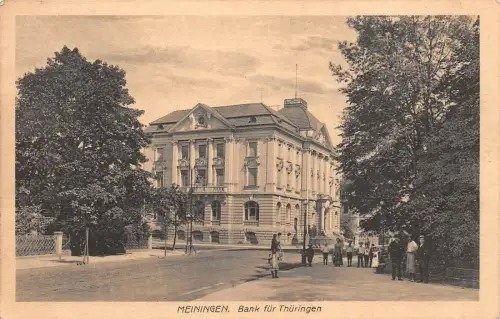 Meiningen Bank für Thüringen Postkarte 1924