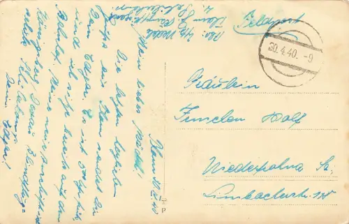 AK Thorn Weichselbrücke Partie an der Weichsel 1940 Westpreussen gelaufen