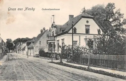 Gruss aus Niesky Bz. Lausitz Oedernitzerstrasse Postkarte 1907