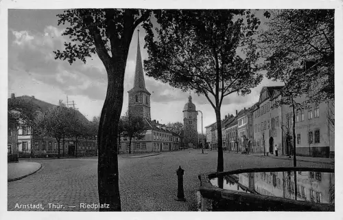 Arnstadt Thür. Riedplatz Postkarte 1934