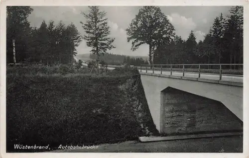 AK Wüstenbrand Autobahnbrücke 1942 Sachsen gelaufen