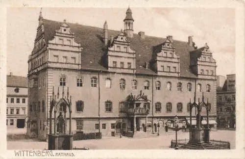 Ansicht Rathaus in Wittenberg Sachsen-Anhalt Postkarte AK 1907