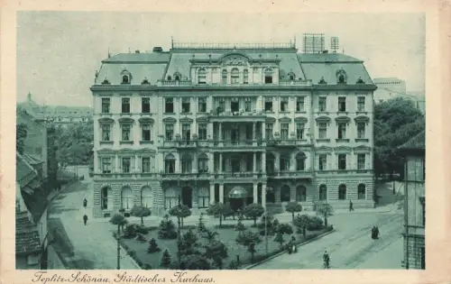 Blick auf Städtisches Kurhaus in Teplitz-Schönau Böhmen Postkarte AK 1922