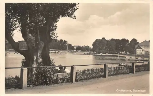 Großenhain Seeanlage Postkarte AK 1937