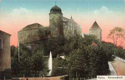 Kaiserschloss in Mylau Vogtland Sachsen Postkarte AK 1917