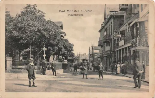 Bad Münster am Stein Kinder am Hauptstrasse Postkarte