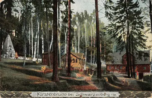 Fürstenbrunn bei Schwarzenberg Erzgebirge Sachsen Postkarte AK