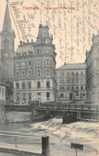 Partie am Pfortensteig in Chemnitz Sachsen Postkarte AK 1913