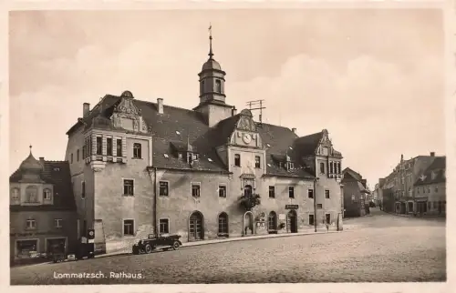 Rathaus in Lommatzsch Sachsen Postkarte AK 1936