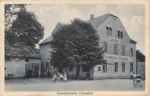 Gasthof Schmiede-Schänke in Ullersdorf Sachsen Postkarte AK 1938