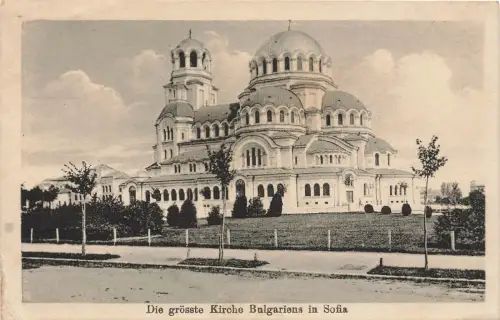 Die grösste Kirche Bulgariens in Sofia Bulgarien Postkarte AK 1918