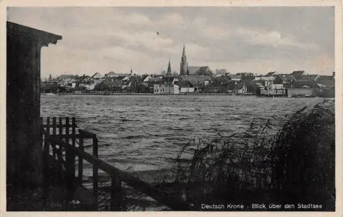 Deutsch Krone / Wałcz Preußen Stadtsee Postkarte 1944