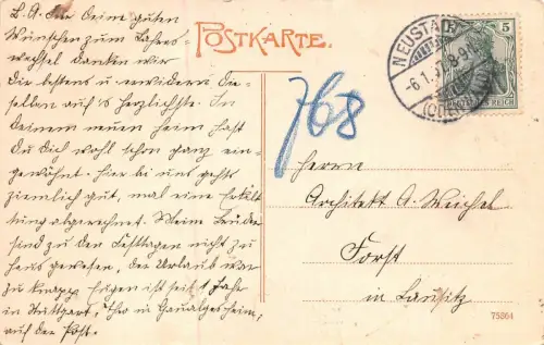 Neustadt i. Odenw. Altdeutsches Haus mit dem Zeichen fr. Ger. Postkarte AK 1907