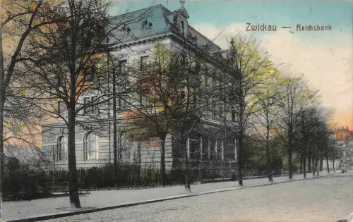 Zwickau Reichsbank Postkarte AK