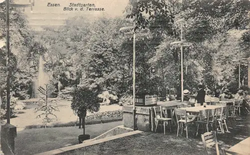 Essen Stadtgarten Blick v. d. Terrasse Postkarte AK 1910