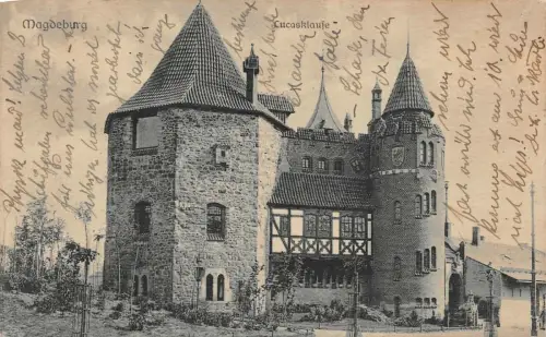 Magdeburg Lucasklause Postkarte AK 1921