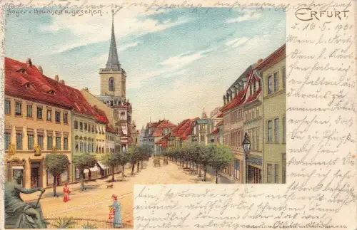 Erfurt Anger v. Brunnen a. gesehen Postkarte AK 1901