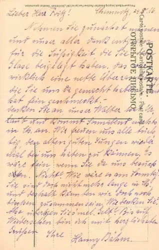 c. Klein Birnen Karaffe und Vögel Postkarte 1916