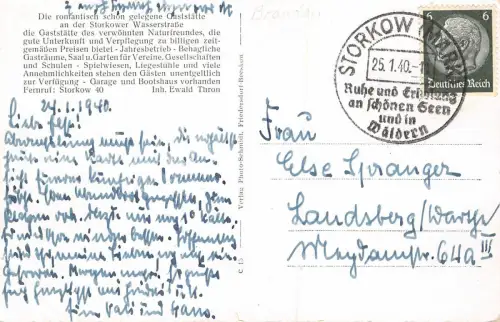 Gümmersdorf bei Stochow Mark Rstaurant Mühlenheim Postkarte 1940