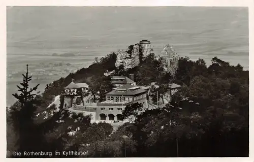 Die Rothenburg im Kyffhäuser Denkmal Ruine Goldene Aue Postkarte AK