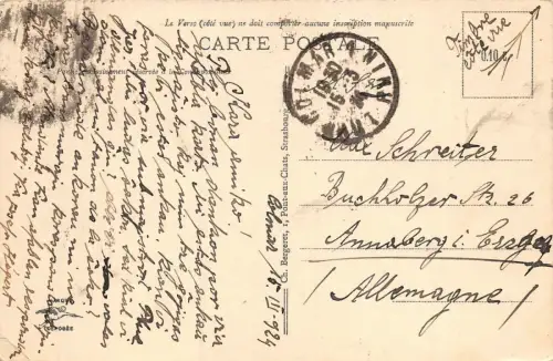 Colmar Vue generale et Panorama des Vosges Postkarte AK 1924