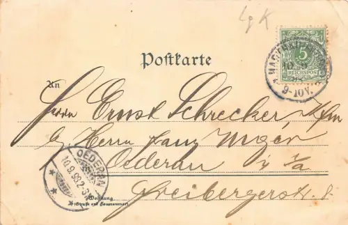 Gruß aus Chemnitz mit Bahnhof, Lehr-Anstalt und Kirche Sachsen Litho AK 1899