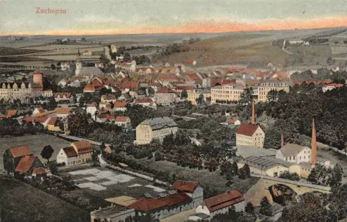Stadtansicht Zschopau Sachsen Postkarte