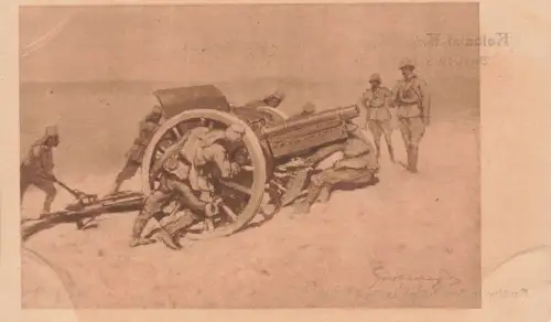 Haubitze in Feuerstellung in Deutsch-Ostafrika Postkarte AK