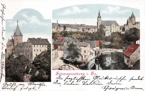 Schwarzenberg i. Sa. Ansicht Postkarte AK