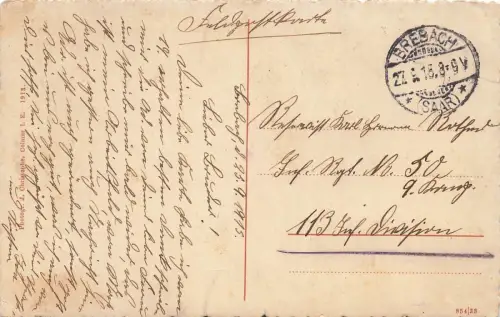 Evangelisches Gemeinde-Haus in Brebach Saarbrücken Saarland Postkarte AK 1915