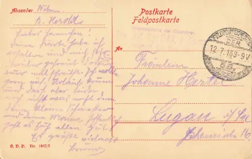 Der Feldpostbrief Soldat am Schreiben Postkarte AK 1916