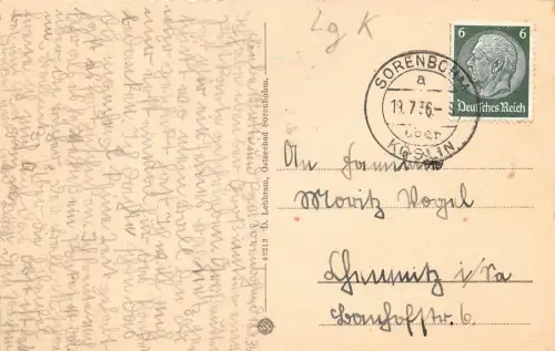 Ostseebad Sorenbohm i. Pom. (Sarbinowo) Blick vom Kirchturm AK 1936