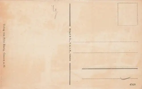 Oderbrücke und Bismarckstraße Crossen an der Oder Ostbrandenburg Postkarte AK