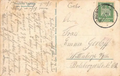 Hessische Trachten Drei Generationen Postkarte