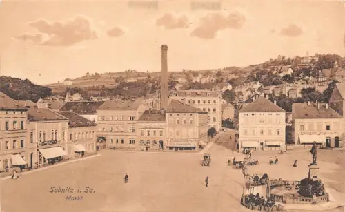 Sebnitz i. Sa. Markt Ansicht Postkarte AK
