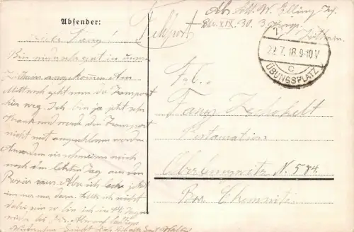 Landsturmsoldaten Gruß an ihre geliebten mit EK2 Patriotika Postkarte AK 1918