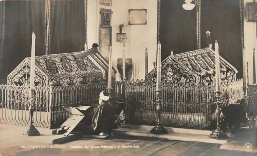 Constantinople Konstantinopel Gräber Mahmond II , Abdul -ul- Azlz 1916 Fotokarte