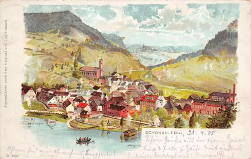 Schönau Pfalz Ansicht Panorama Postkarte AK 1905