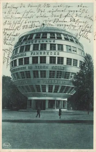 Kugelhaus Jahresschau Deutscher Arbeit Dresden Sachsen Postkarte AK 1928
