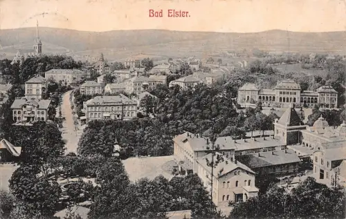 Stadtansicht von Bad Elster im Vogtland Sachsen Postkarte AK 1909