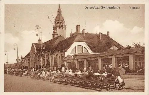 Ostseebad Swinemünde Kurhaus Bänke AK 1934