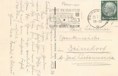 Ostseebad Swinemünde Kurhaus Bänke AK 1934