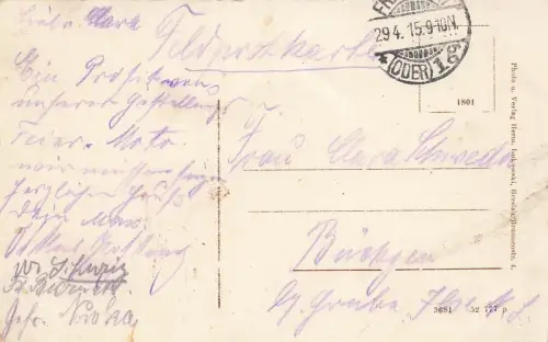 Wilhelmsplatz mit Kirche Frankfurt Oder Brandenburg Postkarte AK 1915