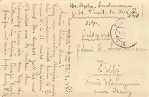 Ludendorff-Platz und Königin Luise Haus in Tilsit Ostpreussen Postkarte AK 1942