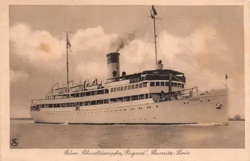 Salon-Schnelldampfer "Rugard" Sassnitz-Linie Postkarte AK 1928