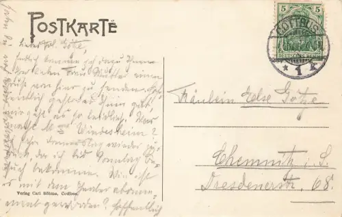 Kaiserliches Postamt in Cottbus Brandenburg Postkarte AK 1906
