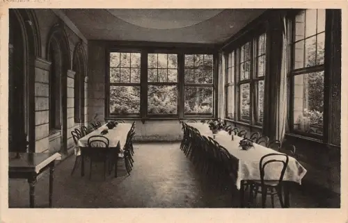 Speisesaal des Erholungsheims Zion in Aue Erzgebirge Sachsen Postkarte AK